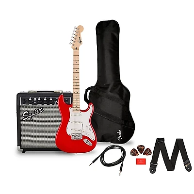 Squier Sonic Stratocaster Limited-Edition Maple Fingerboard Electric Guitar Pack With Frontman 10G Amp -