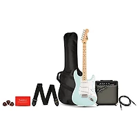 Squier Sonic Stratocaster Limited-Edition Maple Fingerboard Electric Guitar Pack With Frontman 10G Amp -