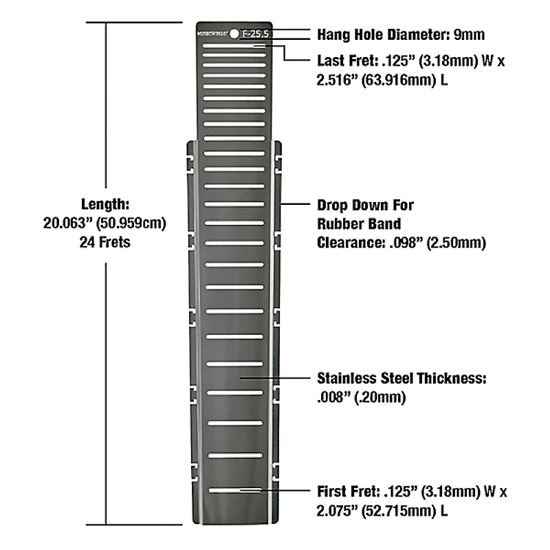 Music Nomad Fret Shield Fretboard Protector Guard for F-25.50" Guitar Fret Scale