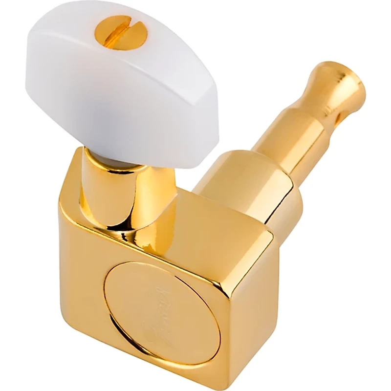 Fender Deluxe Cast/Sealed Guitar Tuning Machines with Pearl Buttons Set Gold 6 String