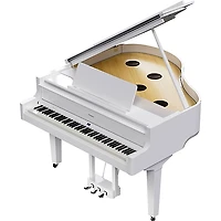 Roland GP-9M Digital Grand Piano With Moving Keys and Bench Polished White