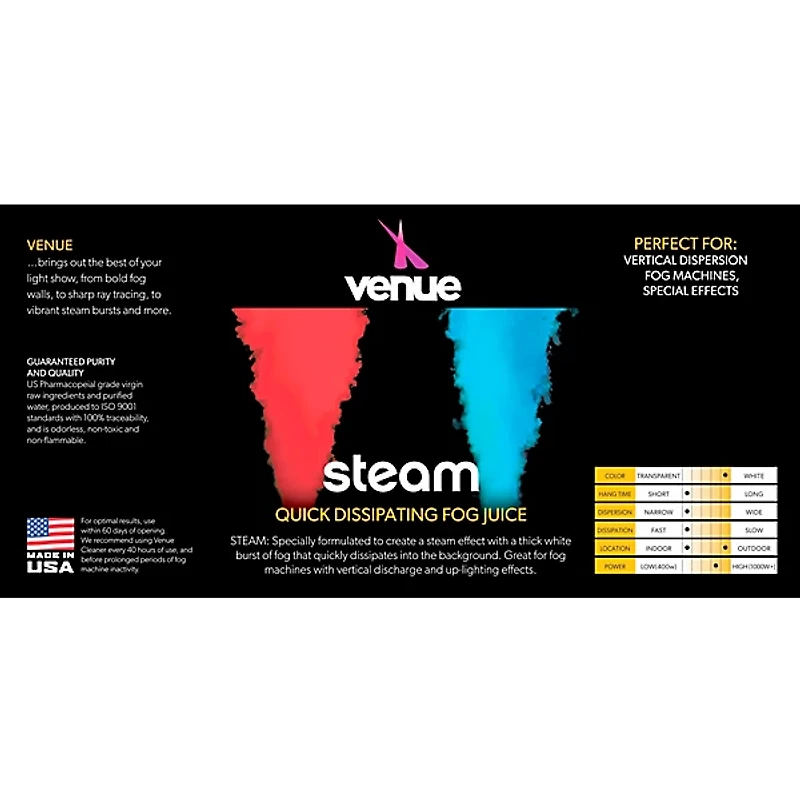Venue Steam Quick Dissipating Fog Juice 1 Gallon