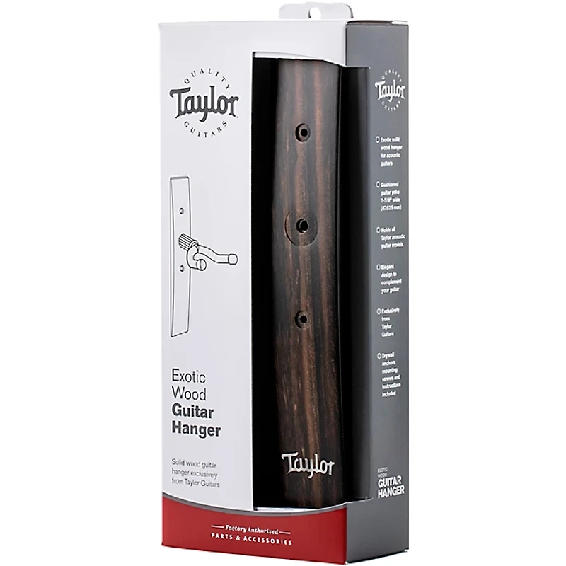 Taylor Guitar Wall Hanger With Taylor Logo Inlay Ebony
