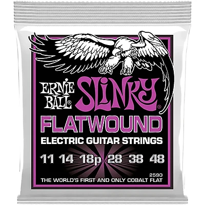 Ernie Ball Power Slinky Flatwound Electric Guitar Strings 11-48