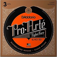 D'Addario EJ43 Pro-Arte Nylon Classical Guitar Strings - Light Tension 3 Sets