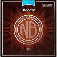 D'Addario NB1252BT Nickel Bronze Acoustic Guitar Strings - Balanced Tension Light 12 - 52