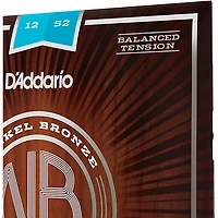 D'Addario NB1252BT Nickel Bronze Acoustic Guitar Strings - Balanced Tension Light 12 - 52