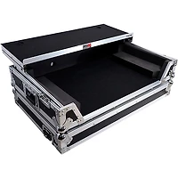 ProX Flight-Style Road Case for Pioneer DDJ-FLX10 or AlphaTheta DDJ-GRV6 DJ Controller With Sliding Laptop Shelf, 1U Rack Space & Wheels Black