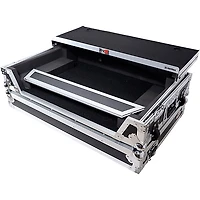 ProX Flight-Style Road Case for Pioneer DDJ-FLX10 or AlphaTheta DDJ-GRV6 DJ Controller With Sliding Laptop Shelf, 1U Rack Space & Wheels Black