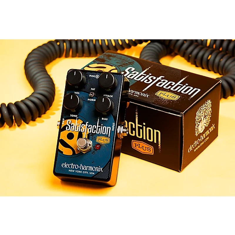 Electro-Harmonix Satisfaction Plus Fuzz Effects Pedal Black and Blue