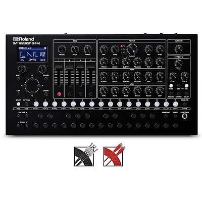 Roland SH-4d Compact Desktop Synthesizer With MIDI and Audio Cables