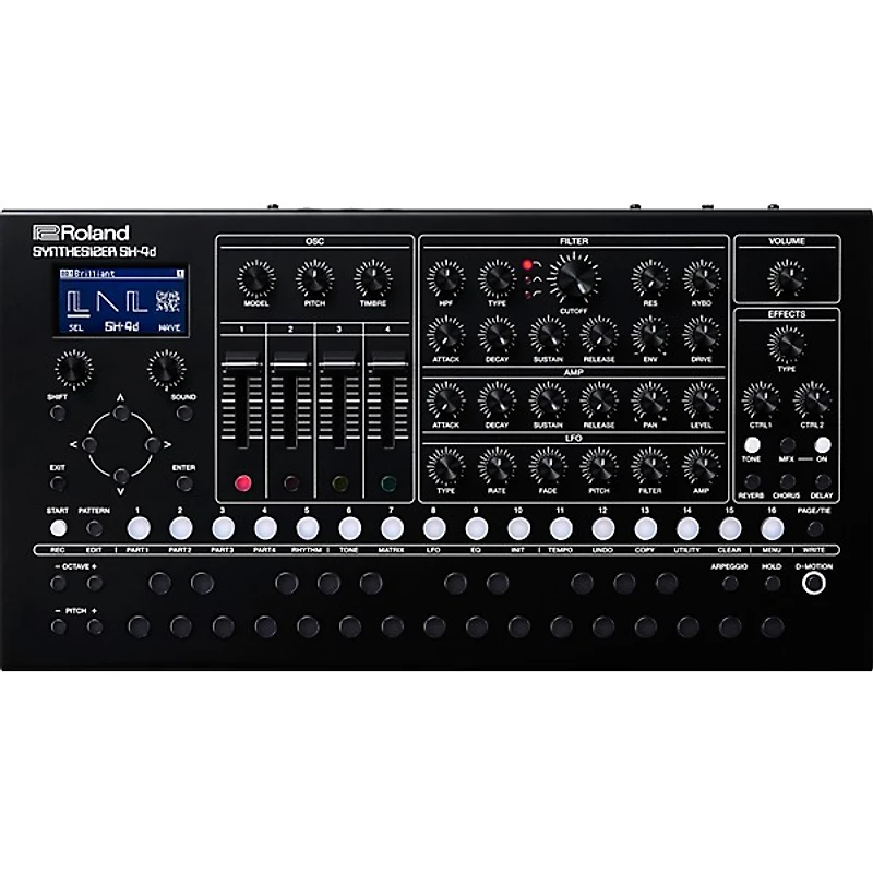 Roland SH-4d Compact Desktop Synthesizer With MIDI and Audio Cables