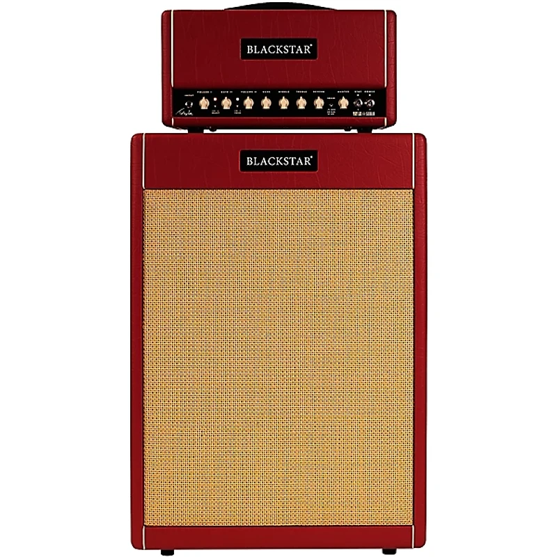 Blackstar St. James Toby Lee 50 6L6 50W Tube Guitar Head and 2x12 Guitar Cabinet Red
