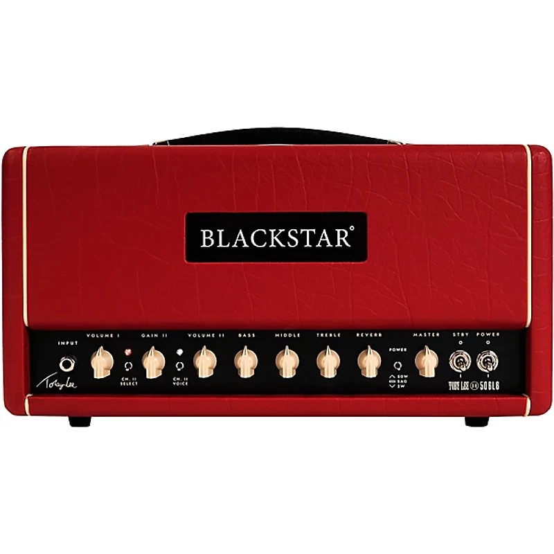 Blackstar St. James Toby Lee 50 6L6 50W Tube Guitar Head and 2x12 Guitar Cabinet Red