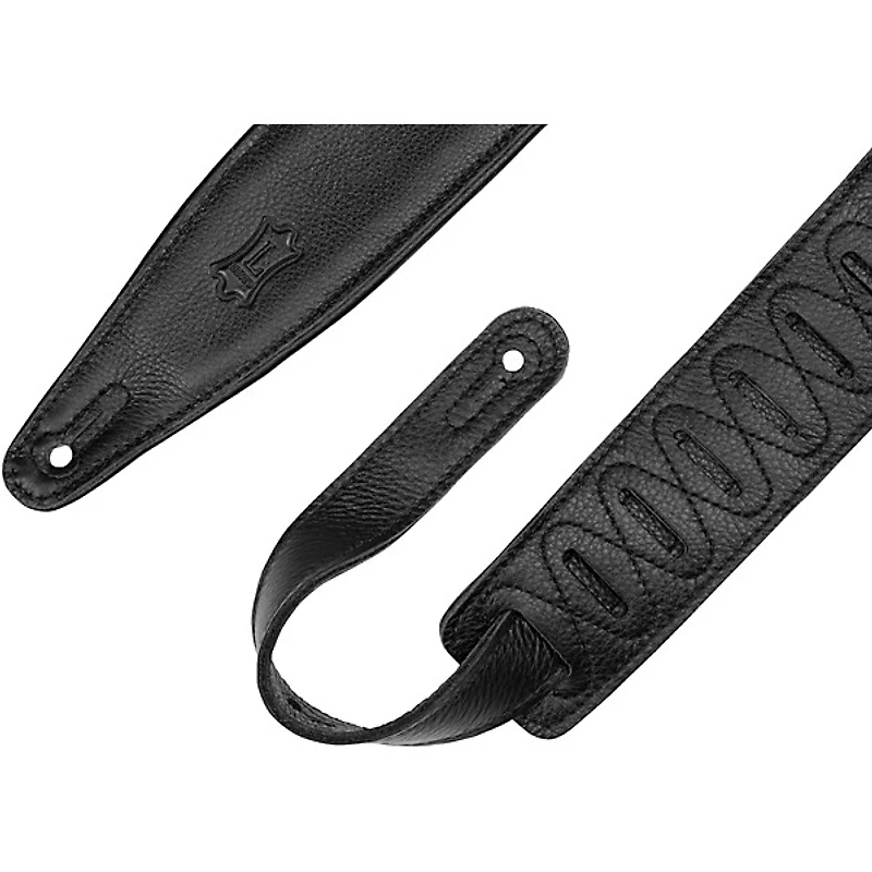 Levy's MG317MP 2.5" Black Garment Leather Guitar Strap
