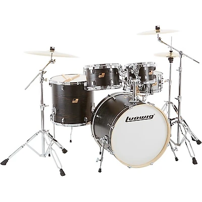 Ludwig BackBeat Elite 5-Piece Complete Drum Set With 22" Bass Drum, Hardware & Cymbals -