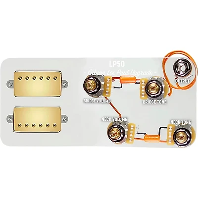 920D Custom Gold Roughneck Humbuckers & LP50-L Wiring Harness Combo Kit Gold
