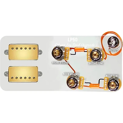 920D Custom Gold Roughneck Humbuckers & LP50-SPLIT Wiring Harness Combo Kit Gold