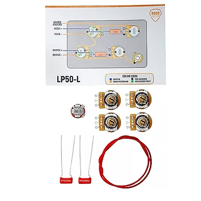 920D Custom LP50-L Upgraded Replacement Les Paul Wiring Kit With Long Shafts
