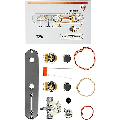 920D Custom Upgraded Wiring Kit for Telecaster-Style Guitars With 3-Way Control Plate