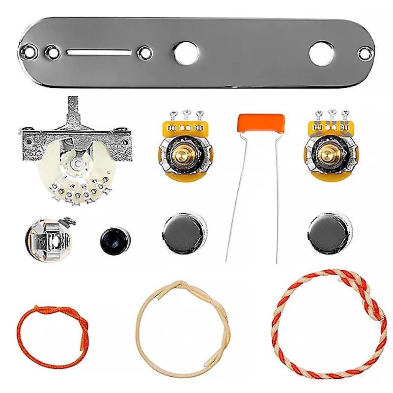 920D Custom Wiring Kit for T4W-REV-C Upgraded Replacement 4 Way Control Plate for Telecaster Style Guitar Chrome