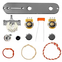 920D Custom Wiring Kit for T4W-REV-C Upgraded Replacement 4 Way Control Plate for Telecaster Style Guitar Chrome