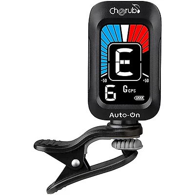 Cherub WST-645 Auto-On Rechargeable Clip Tuner Black