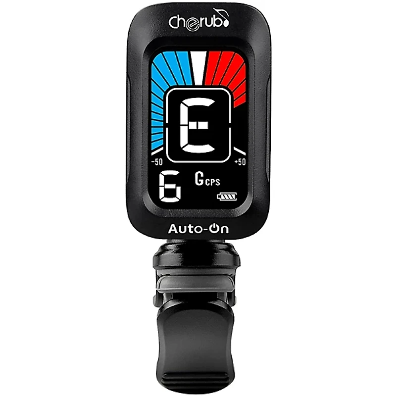 Cherub WST-645 Auto-On Rechargeable Clip Tuner Black
