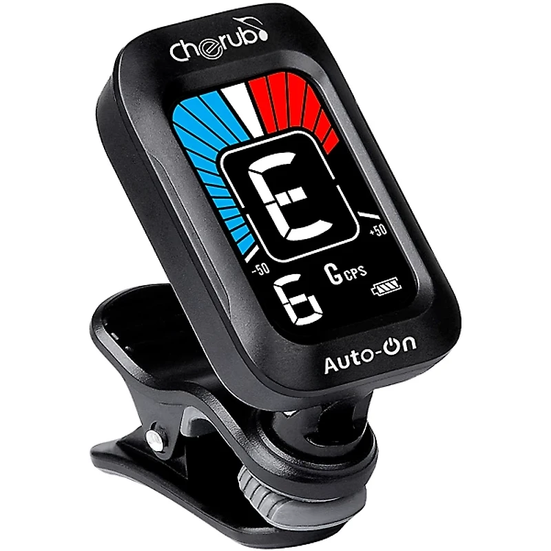 Cherub WST-645 Auto-On Rechargeable Clip Tuner Black
