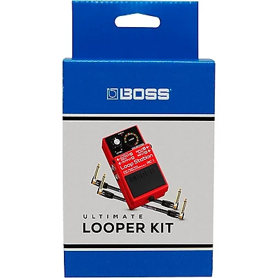 BOSS RC-1 Ultimate Looper Kit With Effects Pedal and Two 6" Patch Cables Red