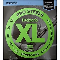 D'Addario EPS300-5 Tapered Steel Bass Guitar Strings .043 - .127
