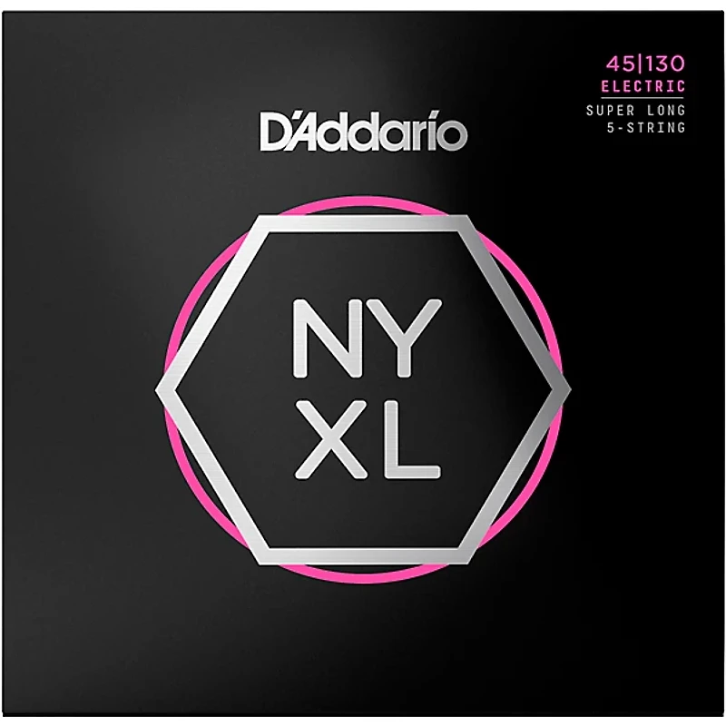 D'Addario Nickel Wound Light 5-String Bass Strings - Super Long Scale .045 - .130