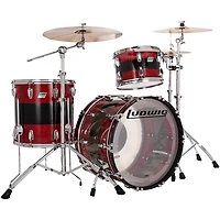 Ludwig Vistalite 50th Anniversary 3-Piece FAB Shell Pack Red Sparkle/Smoke/Red Sparkle