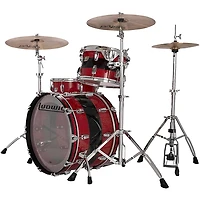 Ludwig Vistalite 50th Anniversary 3-Piece FAB Shell Pack Red Sparkle/Smoke/Red Sparkle