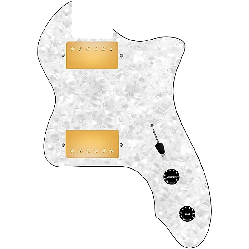 920D Custom 72 Thinline Tele Loaded Pickguard With Gold Roughneck Humbuckers and Knobs