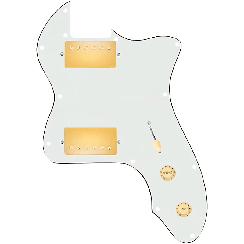 920D Custom 72 Thinline Tele Loaded Pickguard With Gold Roughneck Humbuckers and Aged White Knobs
