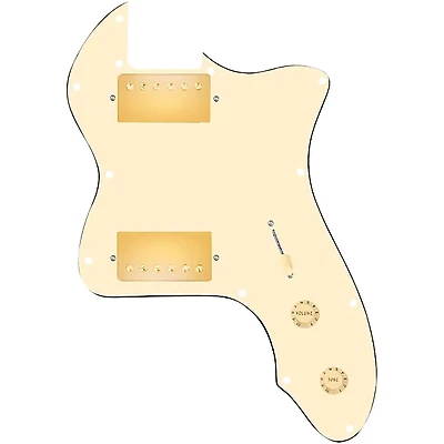 920D Custom 72 Thinline Tele Loaded Pickguard With Gold Roughneck Humbuckers and Aged White Knobs