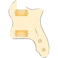 920D Custom 72 Thinline Tele Loaded Pickguard With Gold Roughneck Humbuckers and Aged White Knobs