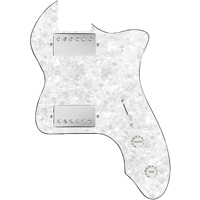 920D Custom 72 Thinline Tele Loaded Pickguard With Nickel Roughneck Humbuckers & White Knobs