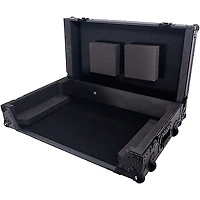 ProX ATA Flight Style Wheel Road Case For RANE Four DJ Controller with 1U Rack Space - All Black Black