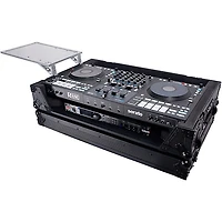 ProX ATA Flight Style Wheel Road Case For RANE Four DJ Controller with 1U Rack Space - All Black Black