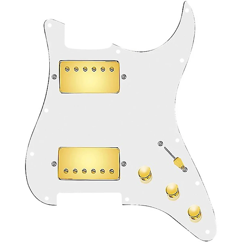 920D Custom Hushed And Humble HH Loaded Pickguard for Strat With Gold Smoothie Humbuckers and S3W-HH Wiring Harness