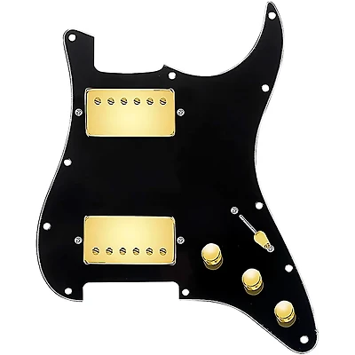 920D Custom Hushed And Humble HH Loaded Pickguard for Strat With Gold Smoothie Humbuckers and S3W-HH Wiring Harness