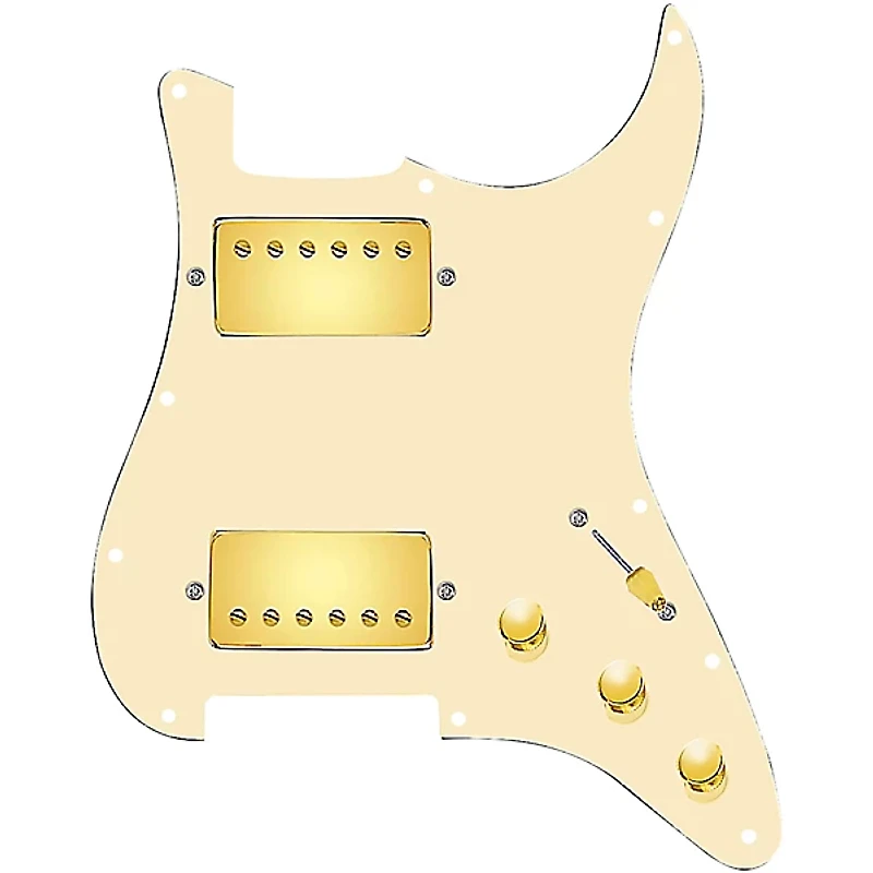 920D Custom Hushed And Humble HH Loaded Pickguard for Strat With Gold Smoothie Humbuckers and S3W-HH Wiring Harness