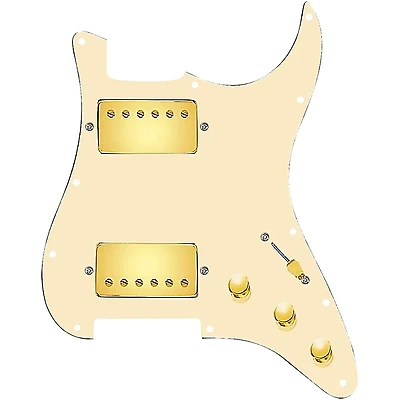 920D Custom Hushed And Humble HH Loaded Pickguard for Strat With Gold Smoothie Humbuckers and S3W-HH Wiring Harness