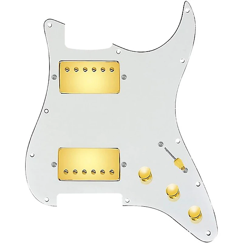 920D Custom Hushed And Humble HH Loaded Pickguard for Strat With Gold Smoothie Humbuckers and S5W-HH Wiring Harness