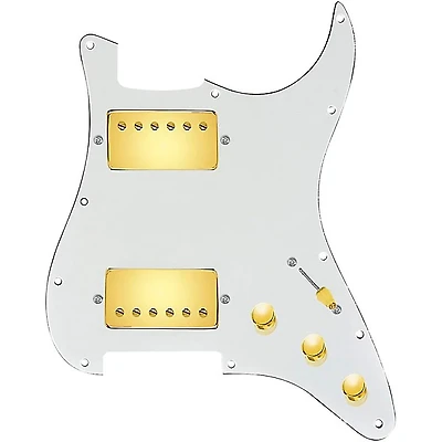920D Custom Hushed And Humble HH Loaded Pickguard for Strat With Gold Smoothie Humbuckers and S5W-HH Wiring Harness
