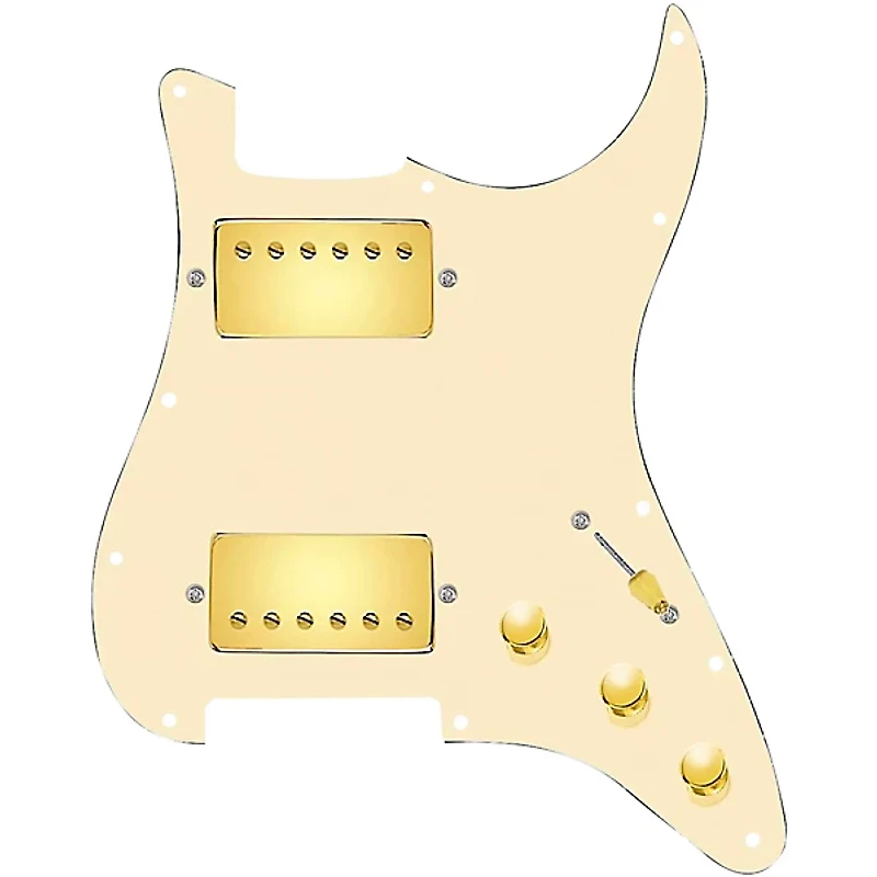 920D Custom Hushed And Humble HH Loaded Pickguard for Strat With Gold Smoothie Humbuckers and S5W-HH Wiring Harness