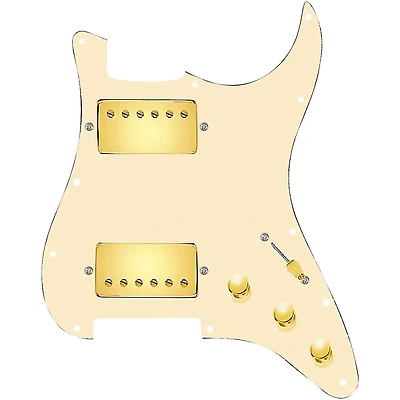 920D Custom Hushed And Humble HH Loaded Pickguard for Strat With Gold Smoothie Humbuckers and S5W-HH Wiring Harness