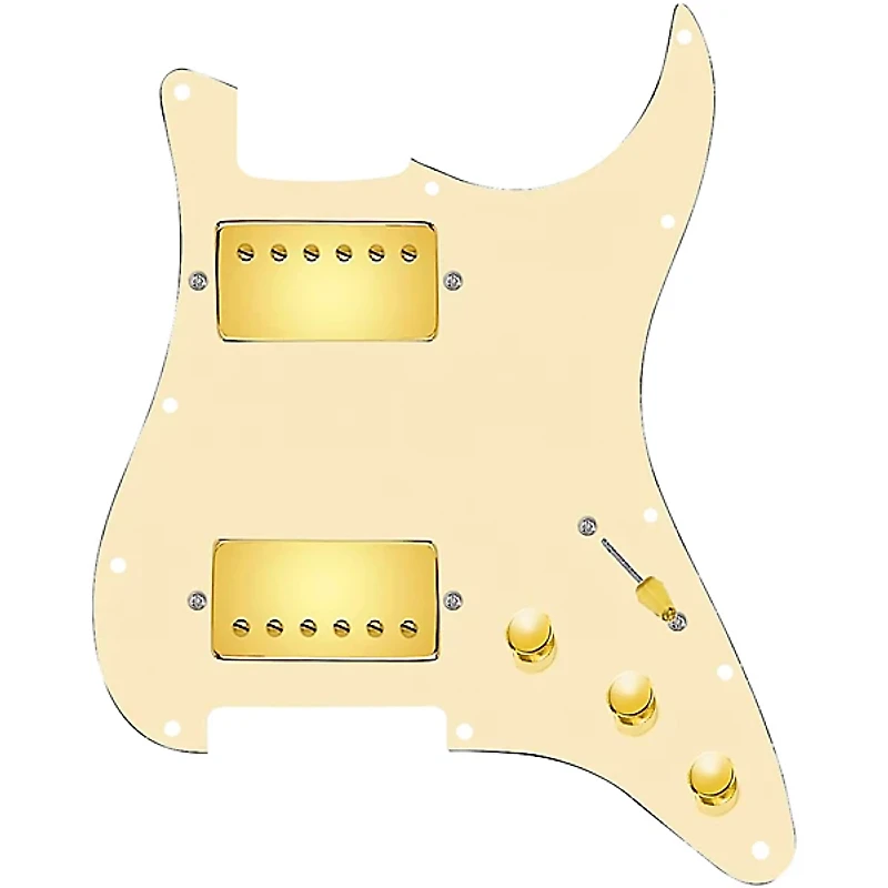 920D Custom HH Loaded Pickguard for Strat With Gold Cool Kids Humbuckers and S3W-HH Wiring Harness